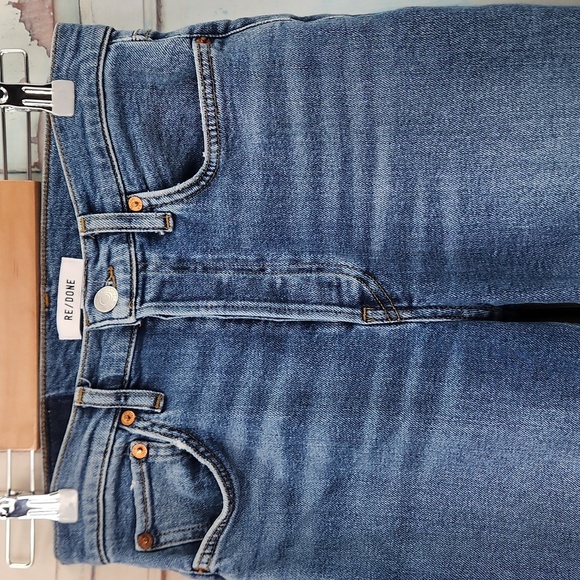 REDONE 90's High Rise Ankle Cropped Jeans in Dusk Destroy - Picture 3 of 9